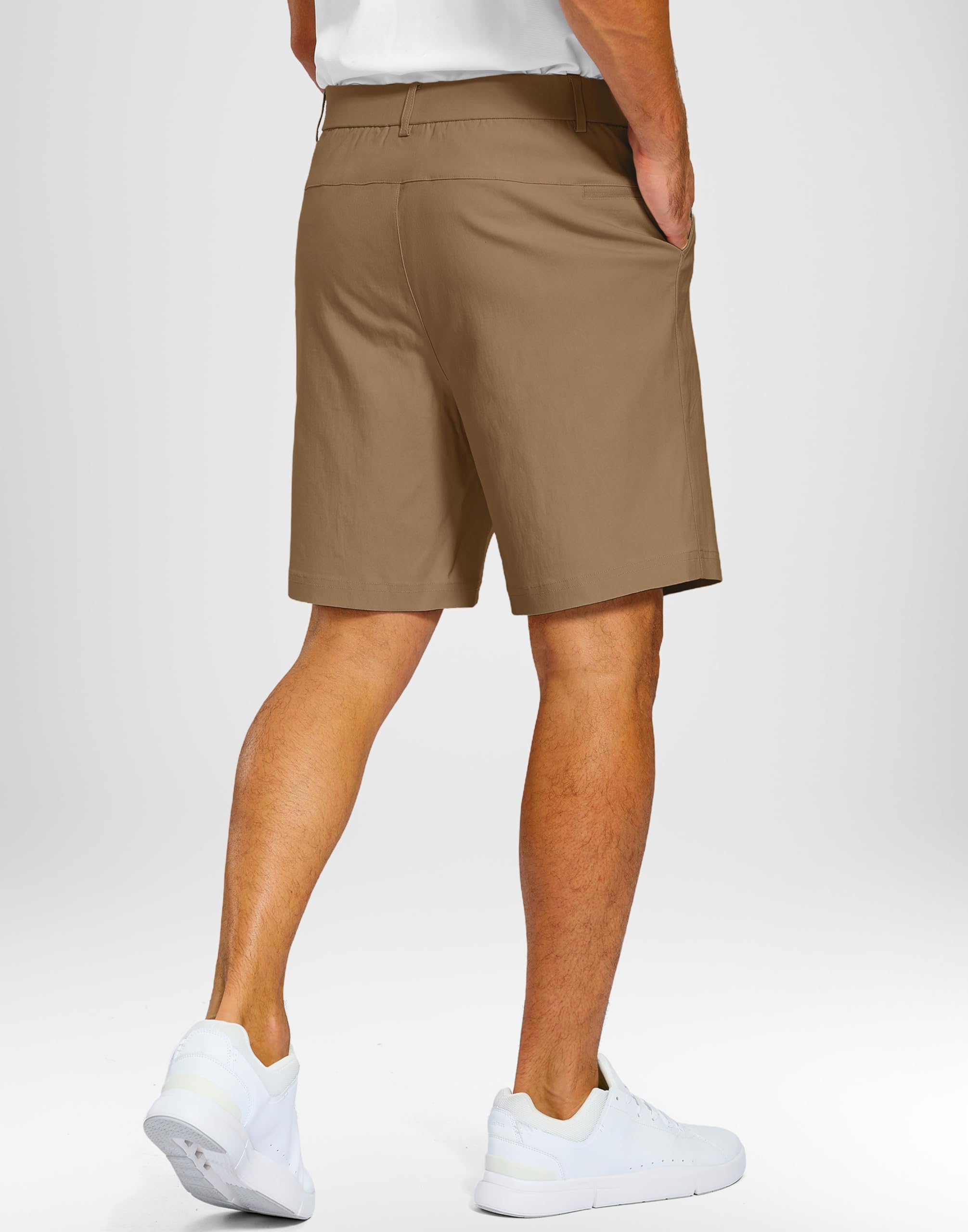 Pudolla shorts pocket details show deep zipper pocket and side pockets.