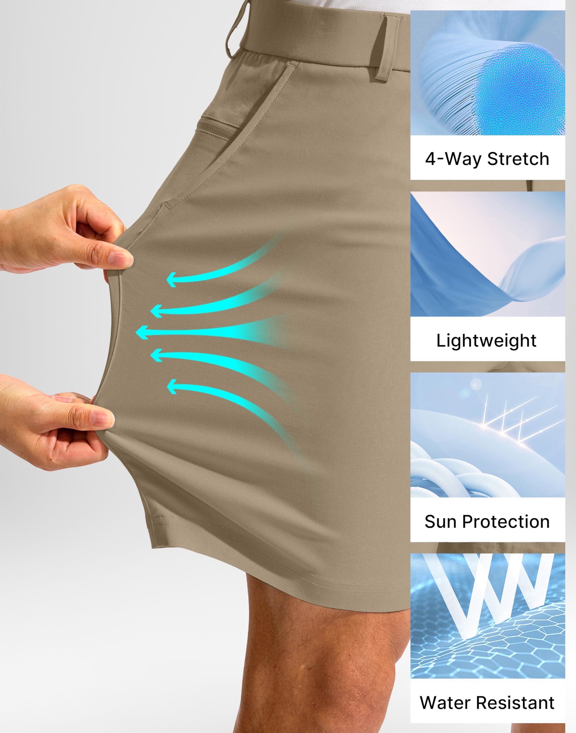 Pudolla versatile-style dress shorts showcases golf-ready and casual wear versatility