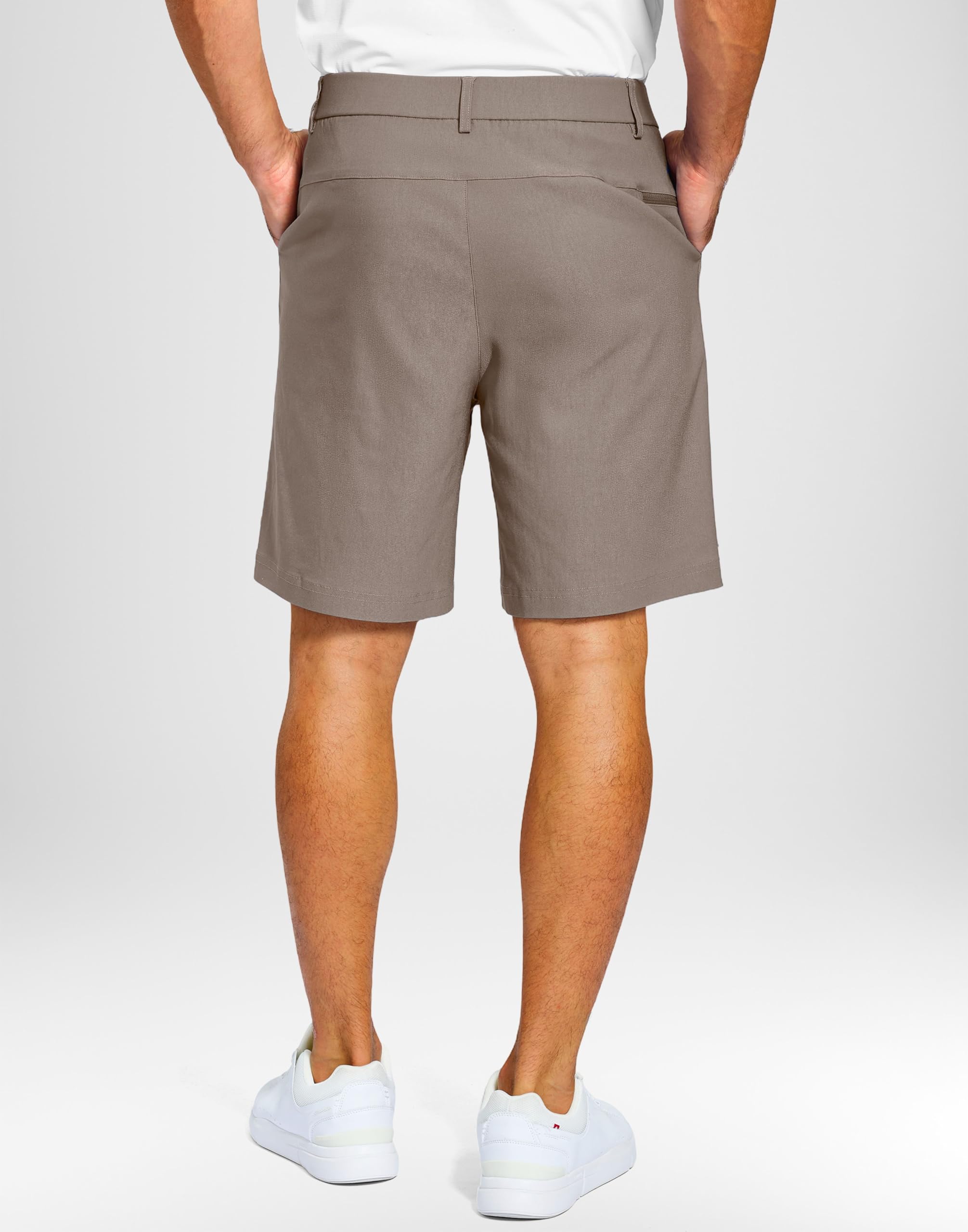 Pudolla golf shorts 3-pocket design, secure zipper pocket plus side pockets.