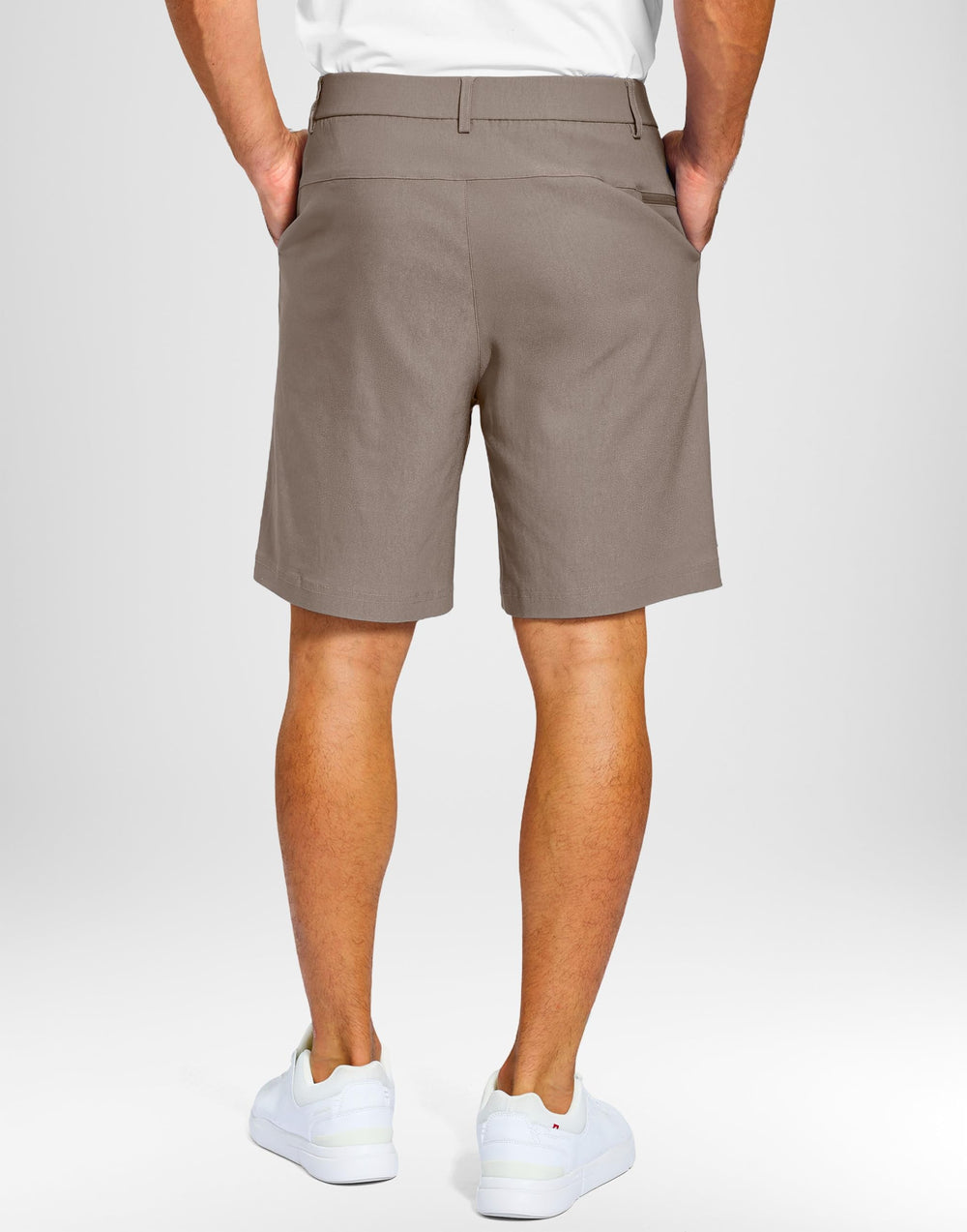 Pudolla golf shorts 3-pocket design, secure zipper pocket plus side pockets.