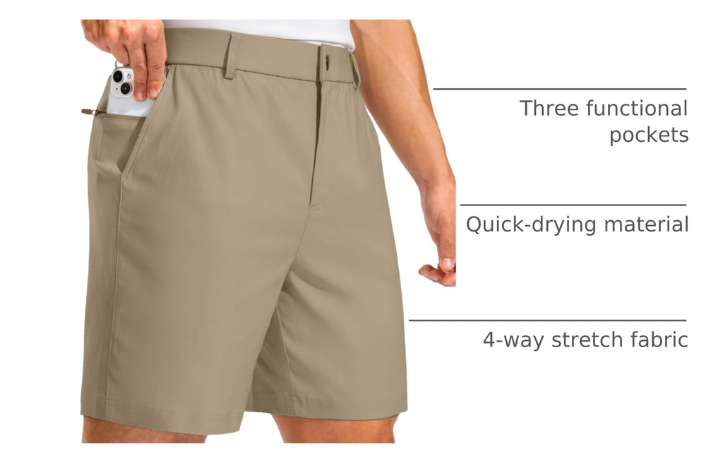 Pudolla men's golf shorts with elastic waistband—personalized comfort all day.