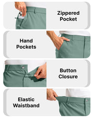 Pudolla shorts with elastic waistband provide a comfortable, flexible fit.