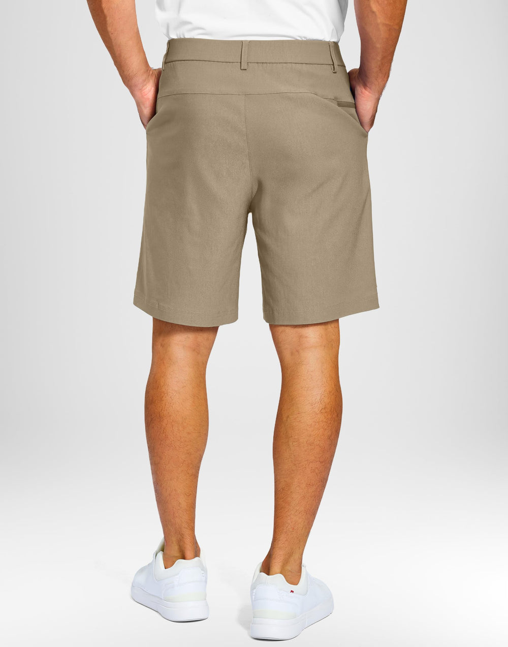 Pudolla shorts displaying side pockets ideal for wallet and keys on the go.