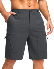 Pudolla men's hiking cargo shorts front view showing rugged design for outdoor days
