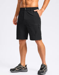 Pudolla men's hiking shorts back pocket coverage highlights secure storage on trips.