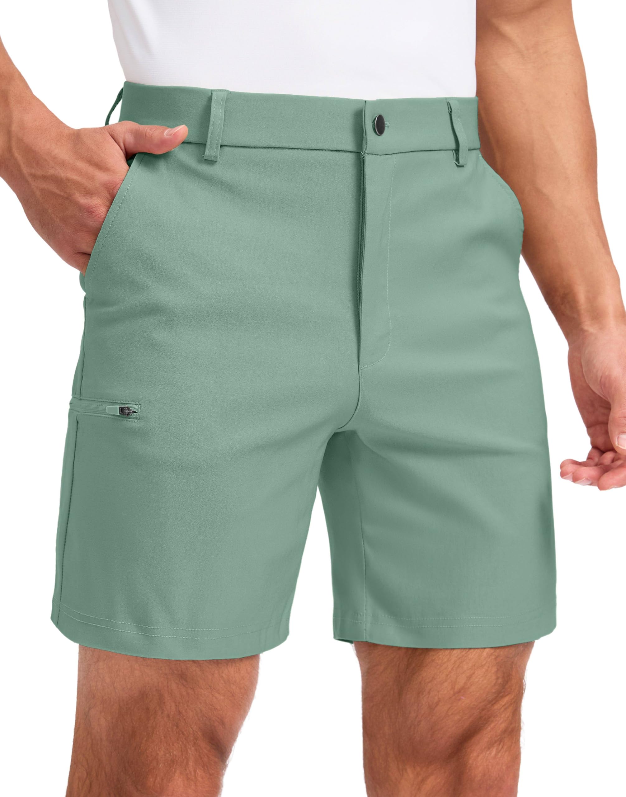 Pudolla men's shorts with four-way stretch fabric for flexible movement on the course