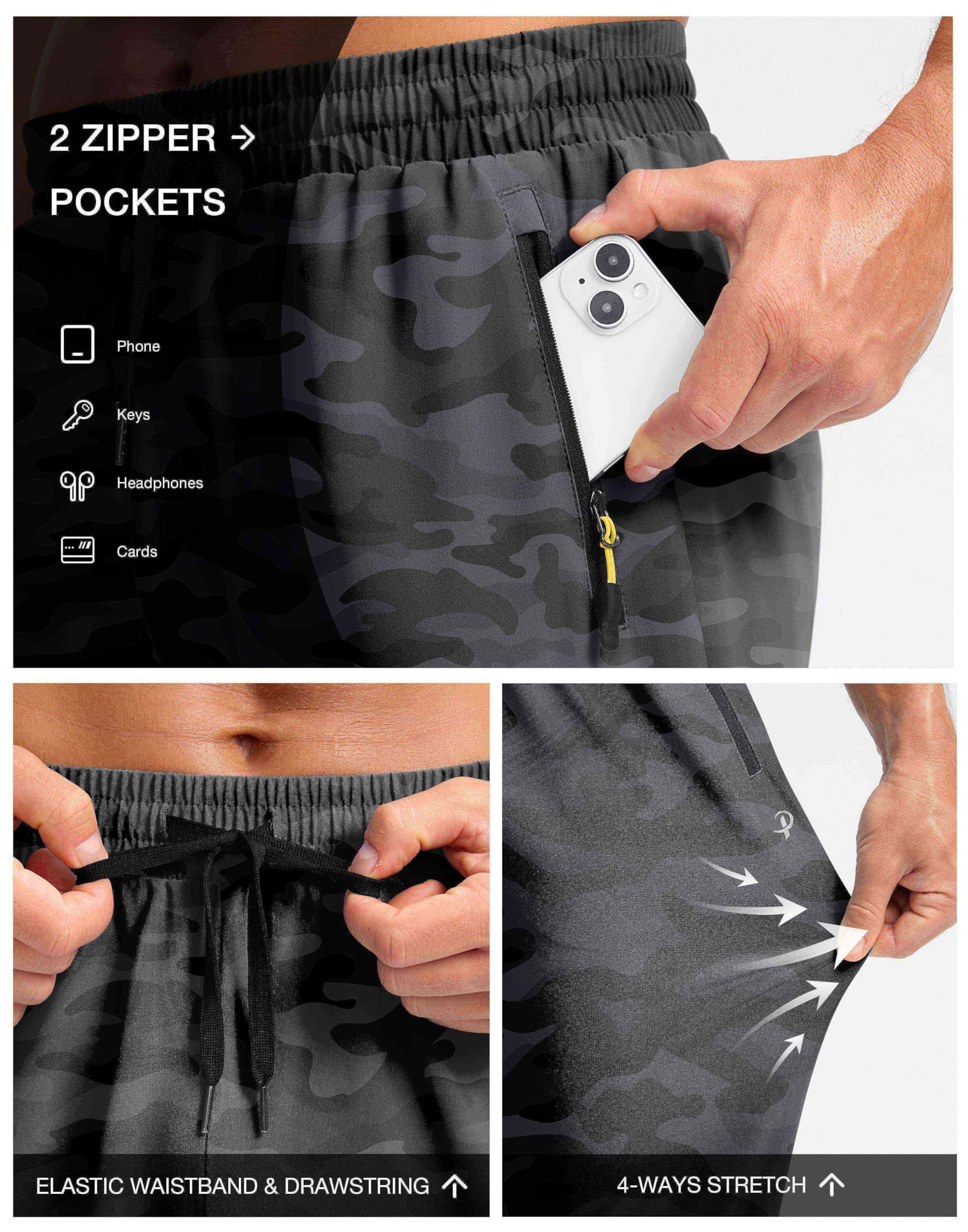 Pudolla men's sweatpants quick-dry fabric keeps you cool after outdoor runs.
