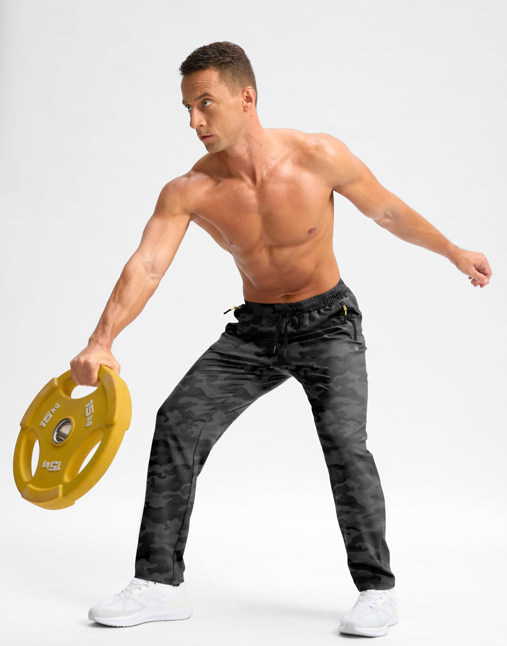 Pudolla men's sweatpants travel-ready for hiking and jogging.