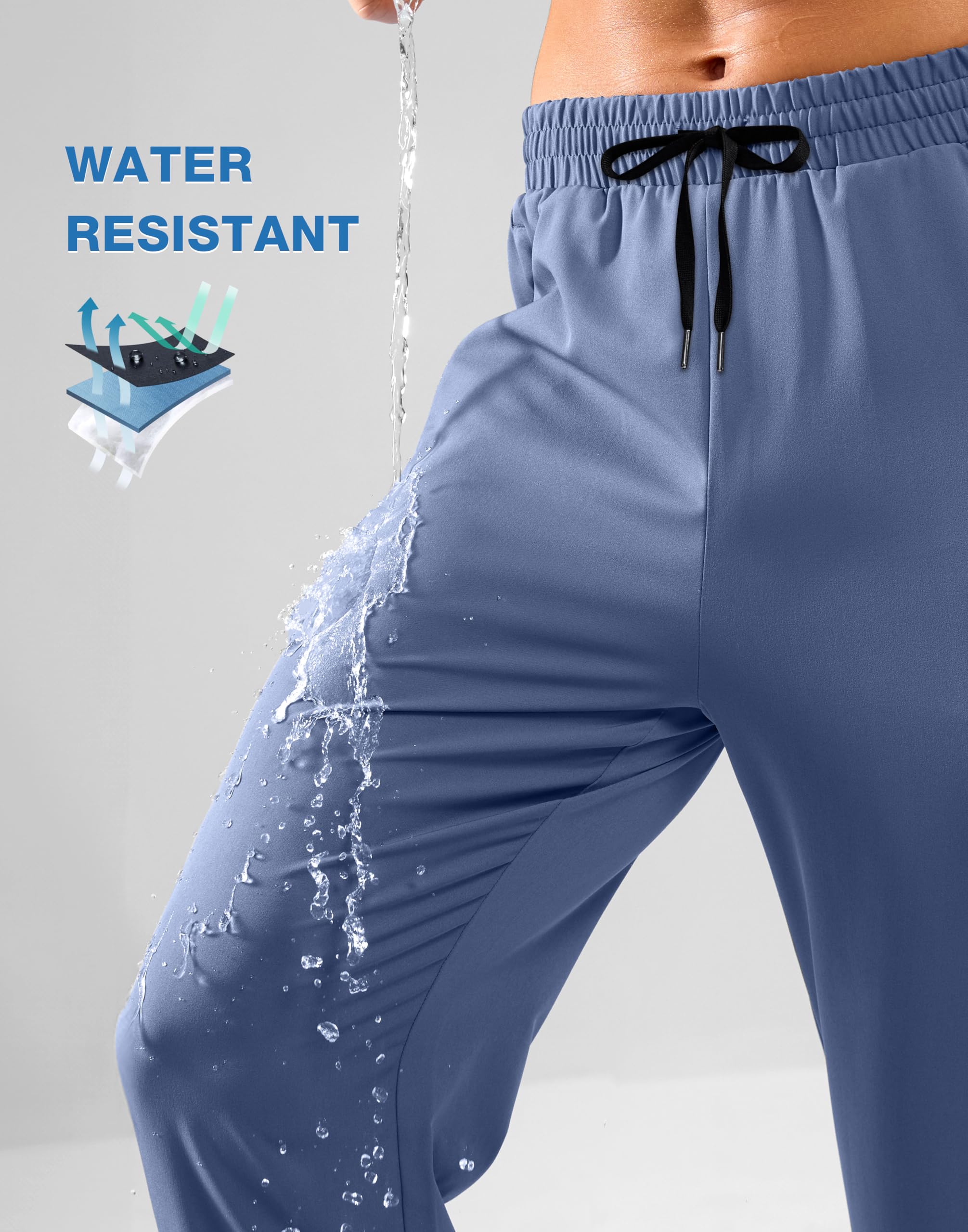 Pudolla sweat pants haze blue on-model casual athleisure look.