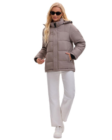 PUFFIT sustainable polyester and scratch-proof surface detail for long-lasting wear.