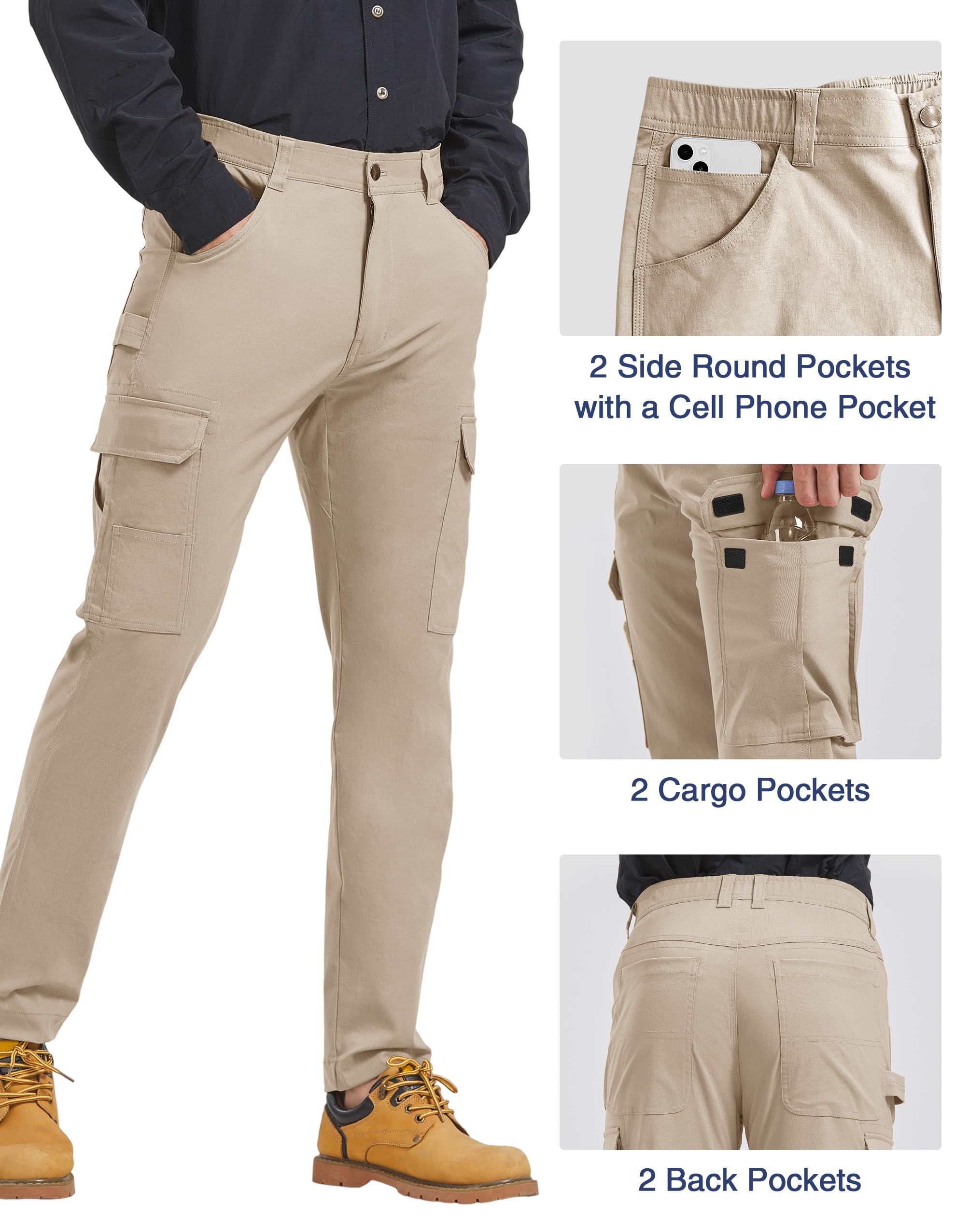PULI cargo pants elastic waistband for flexible, secure all-day comfort.