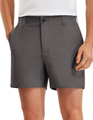 PULI golf shorts 7-inch inseam in action, emphasizing flexible movement on the course