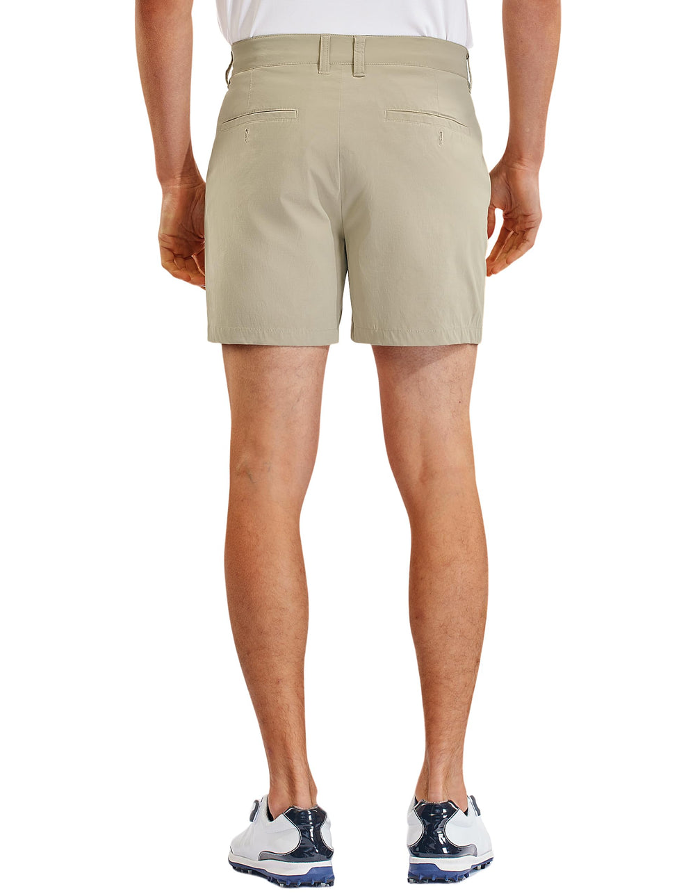 PULI golf shorts elastic waistband close-up highlights flexible fit for active days