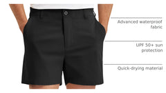 PULI golf shorts quick-dry fabric close-up illustrating moisture-wicking action.