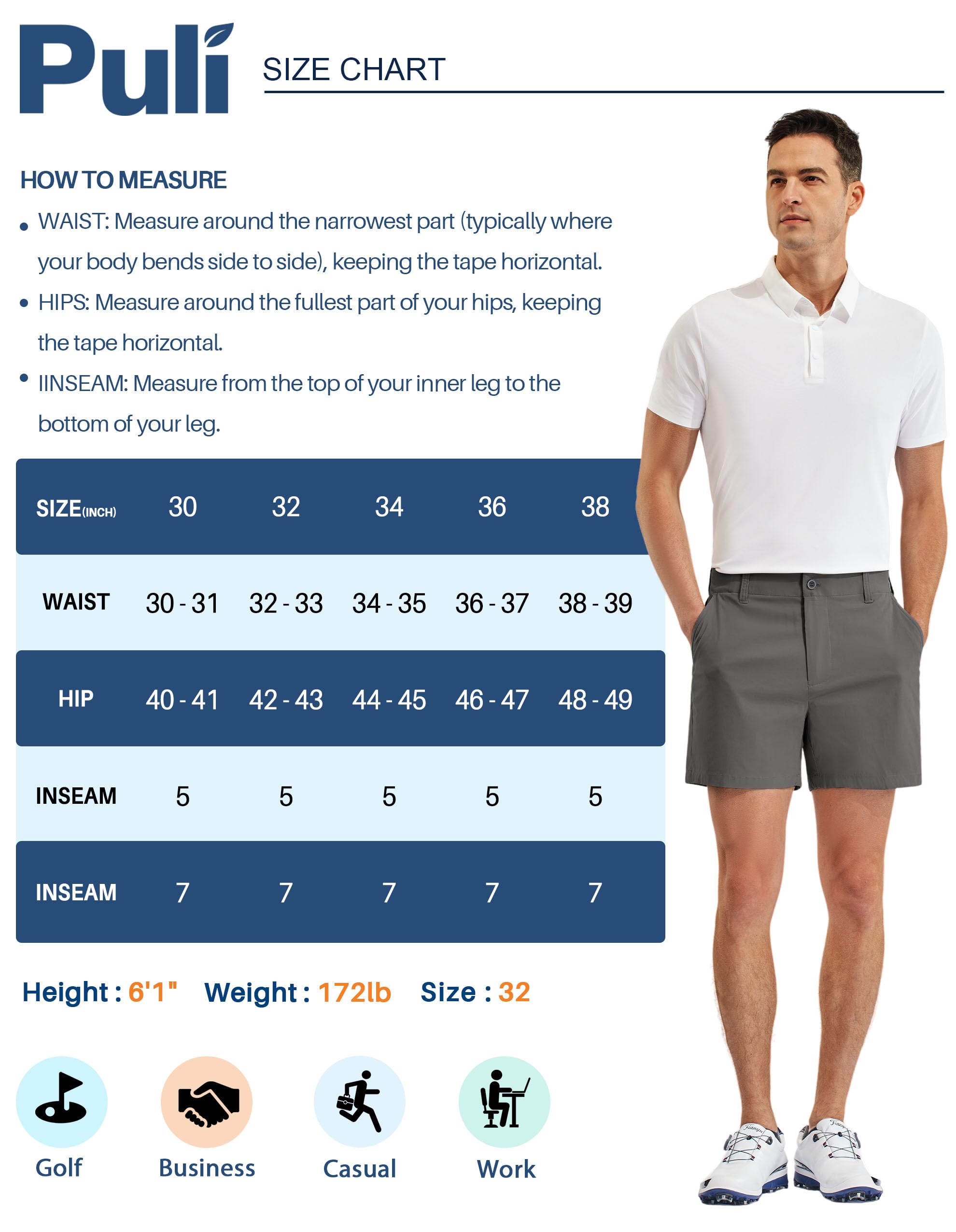 PULI golf shorts versatile look for street and course outfits
