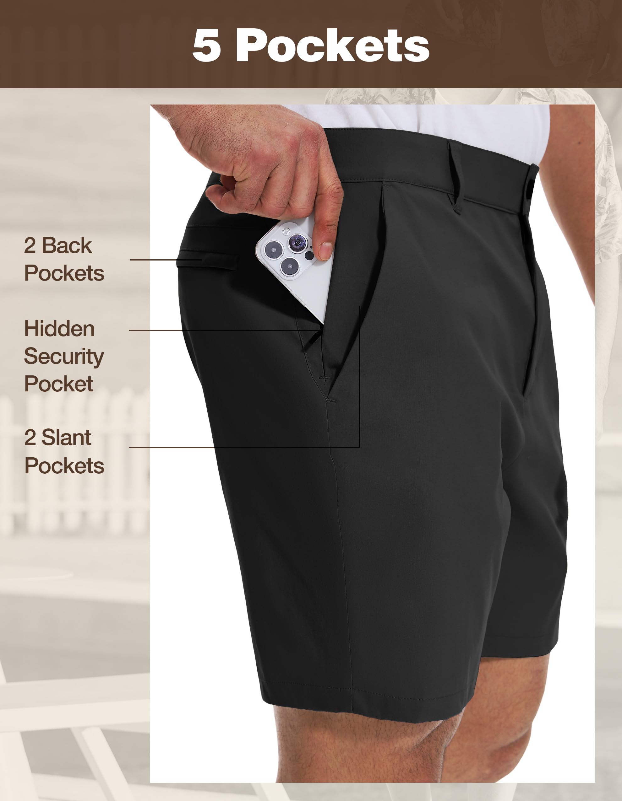 PULI shorts UV-protective fabric for sunny-day comfort.