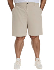 PULI men's big and tall stretch shorts front view, comfy hiking-ready fit.