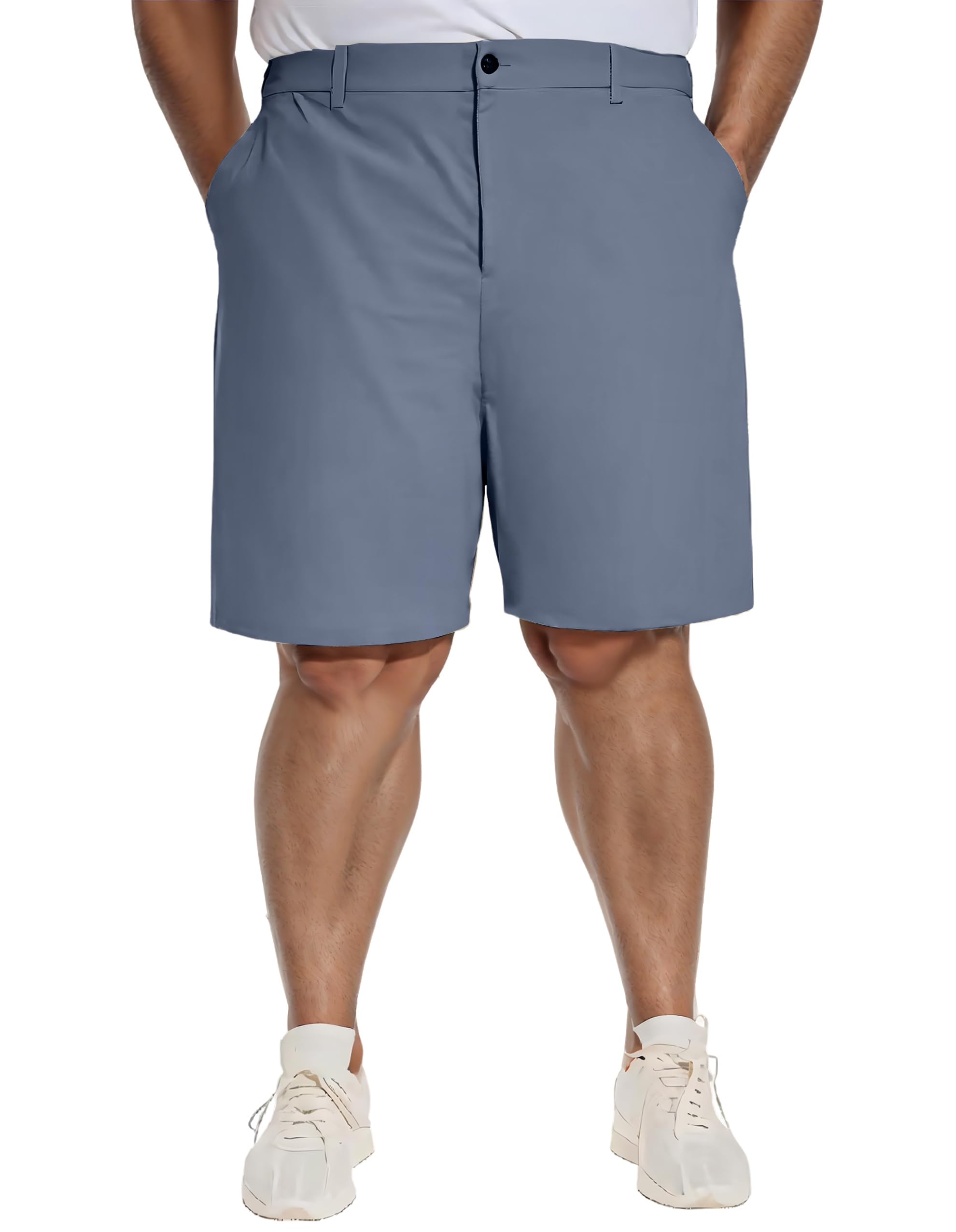 PULI mens big and tall stretch shorts in denim blue offer all day comfort