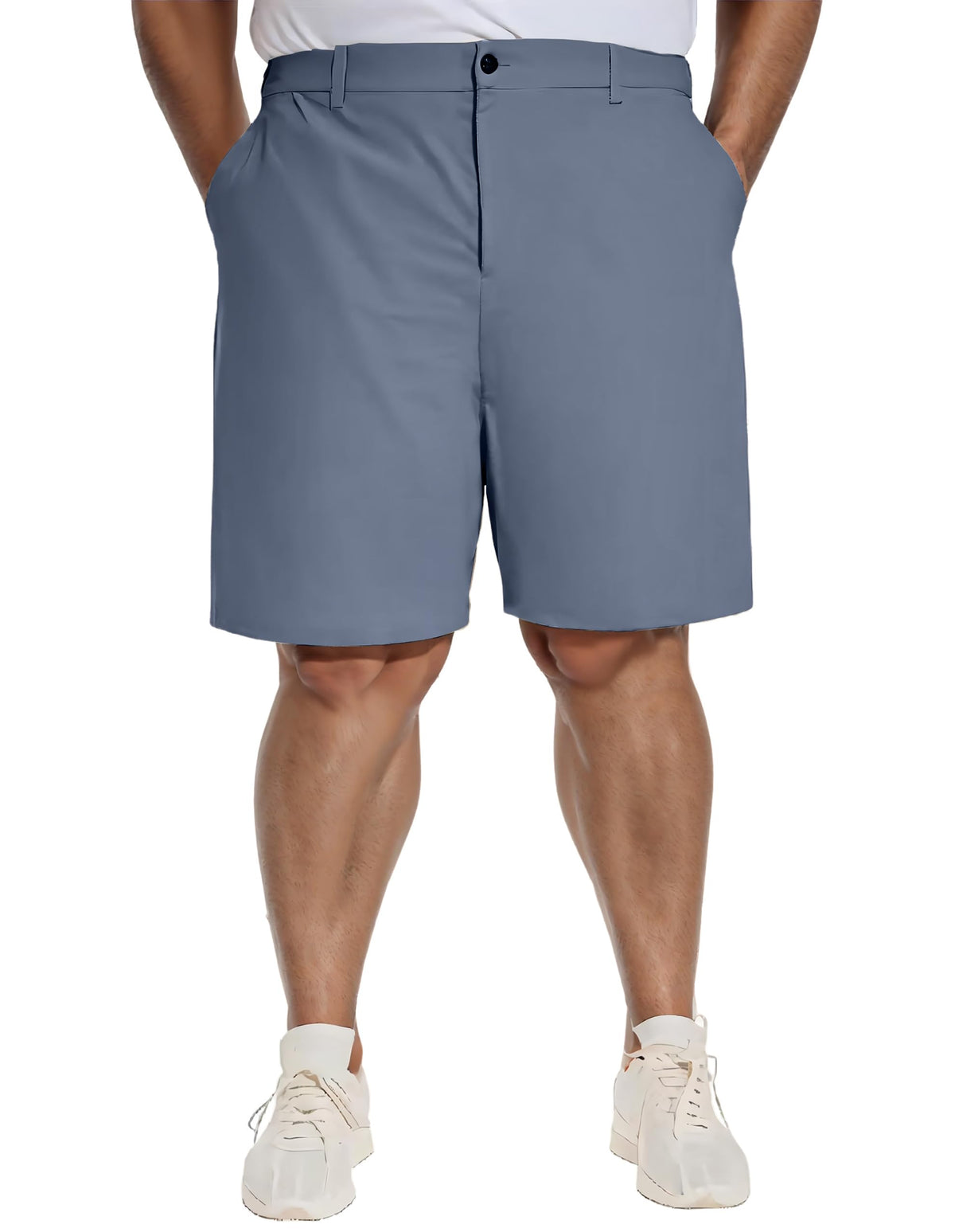 PULI mens big and tall stretch shorts in denim blue offer all day comfort