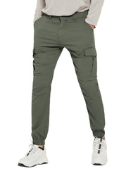 PULI men's hiking pants front view with slim fit and lightweight design for outdoor use.