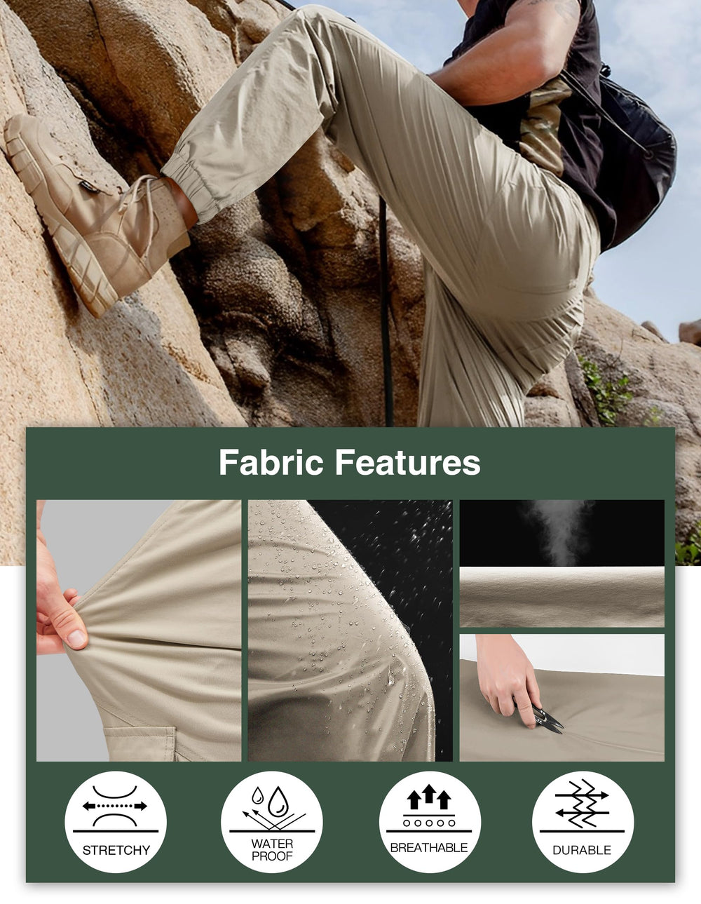 PULI pants elastic waistband detail for comfortable movement