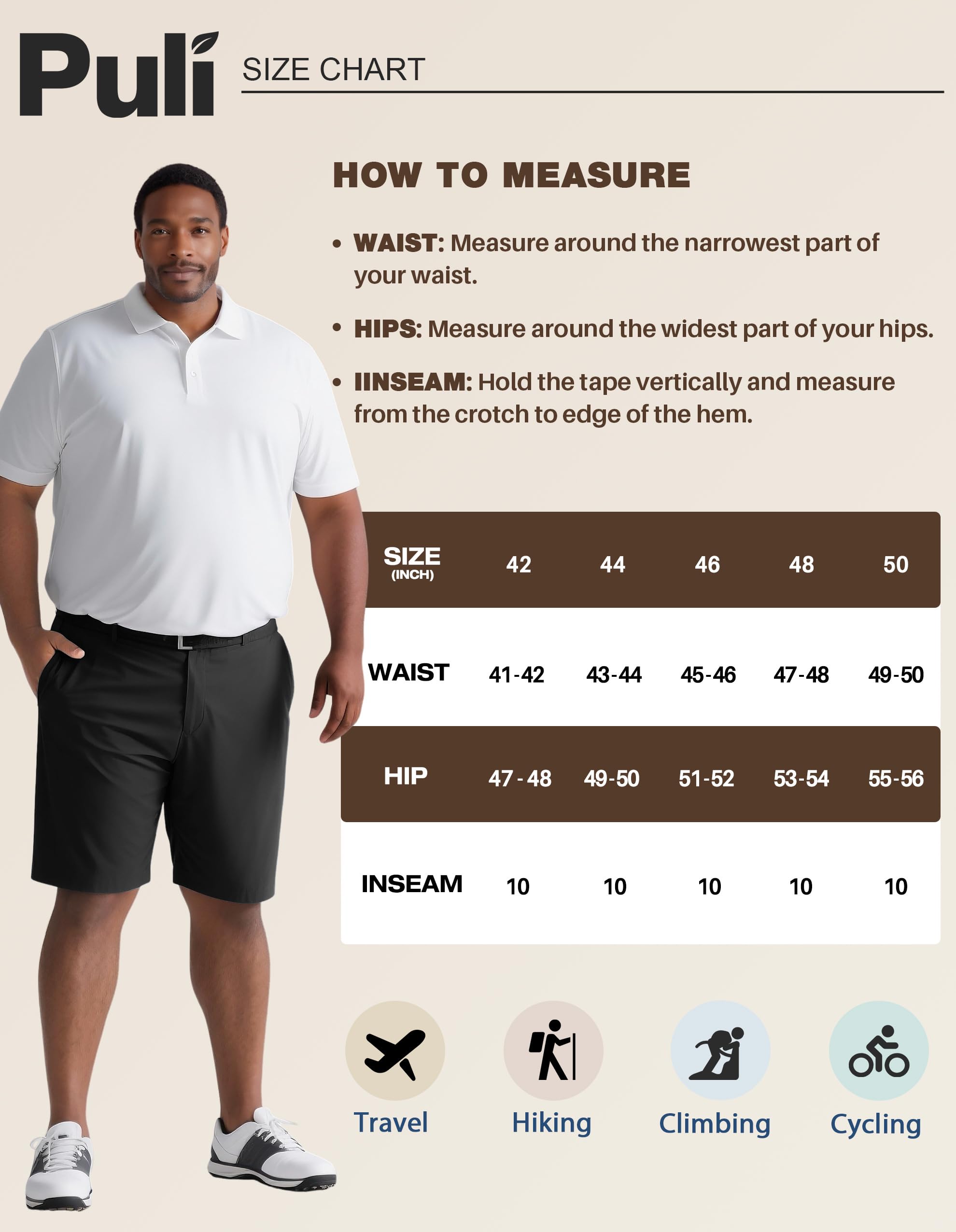 PULI UV-protective fabric golf shorts ideal for sunny days