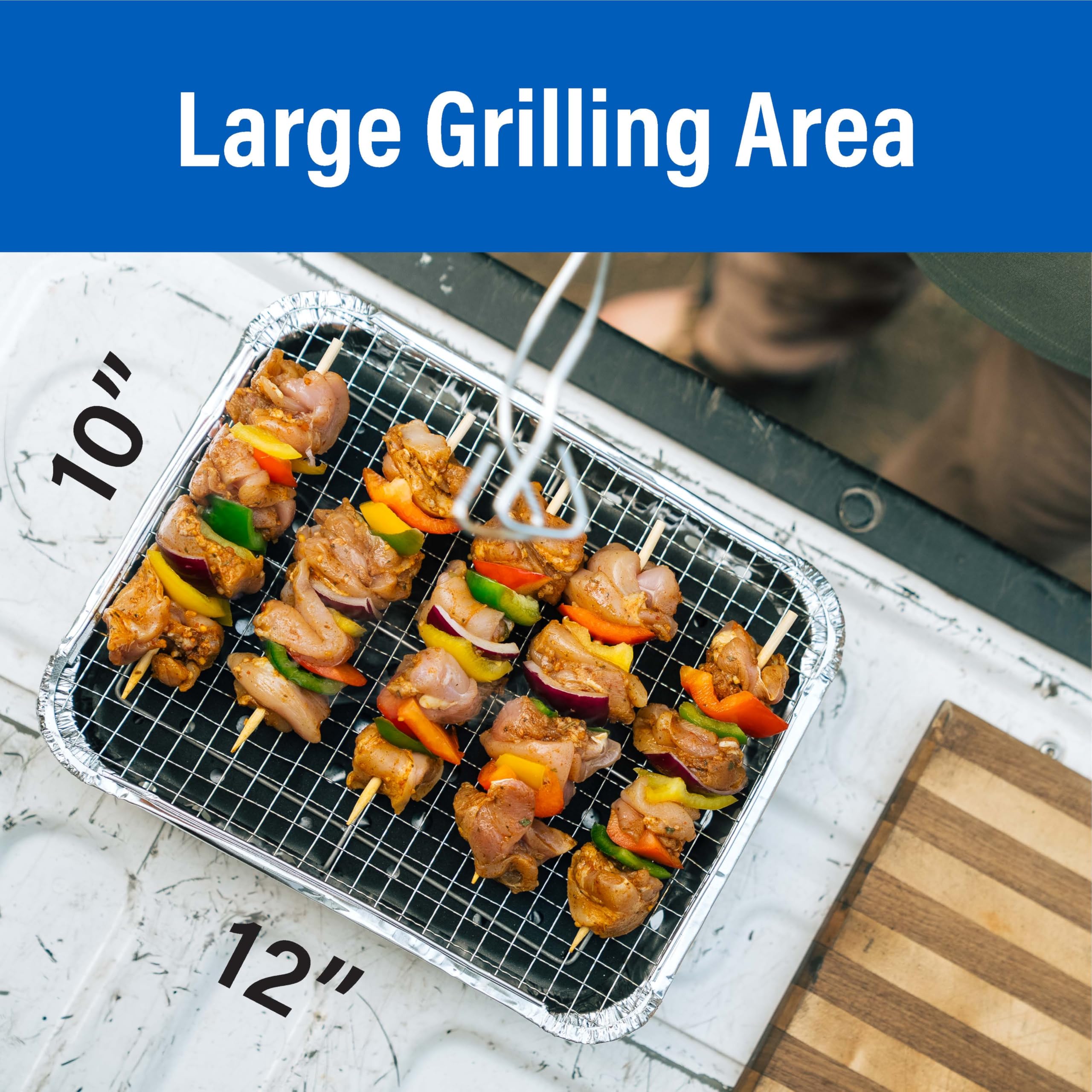 Disposable design of Pull Start Fire Grill saves cleanup after cooking.