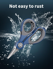 Micro-serrated blades grip braided line