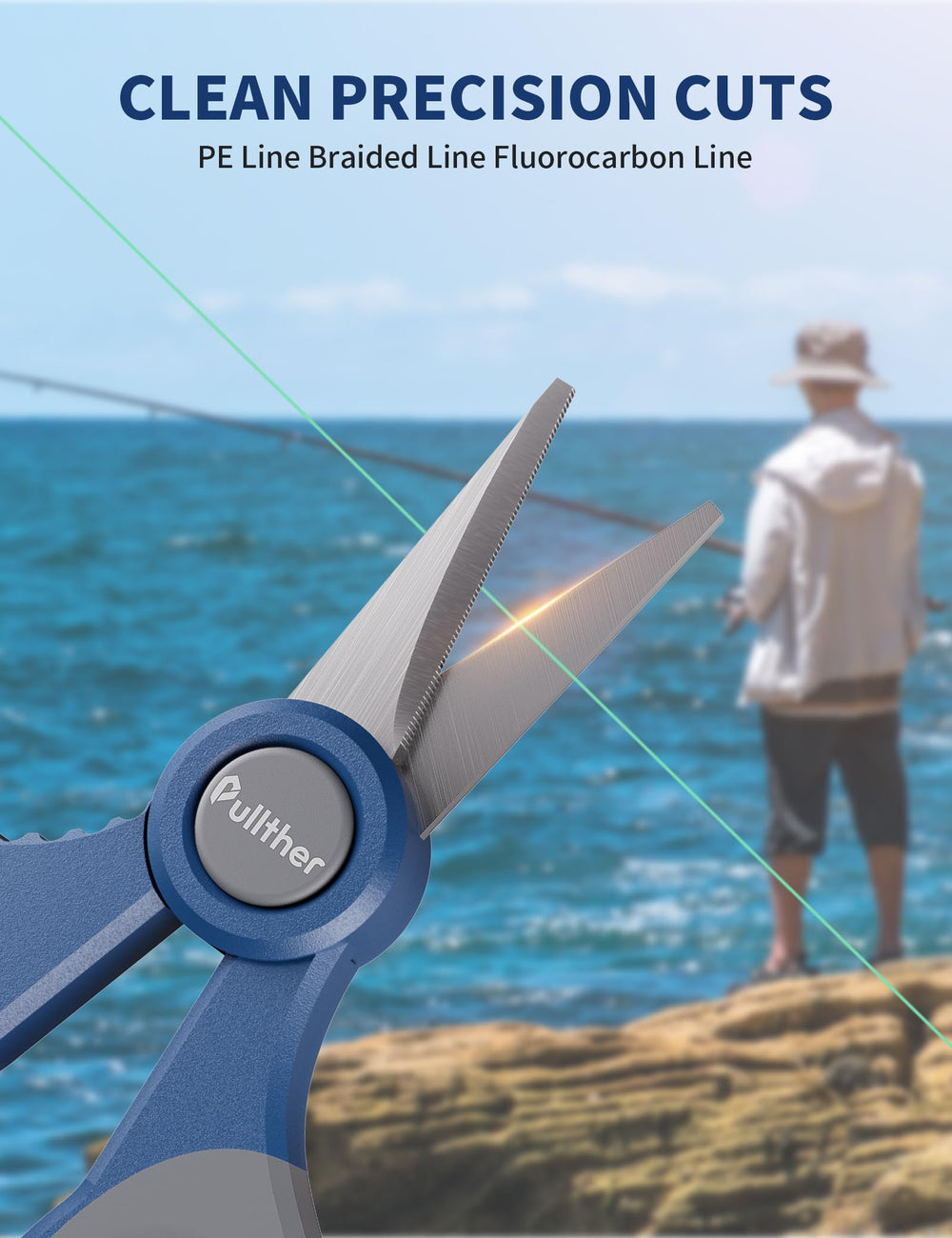 Two-pack Pullther fishing scissors with ergonomic handles