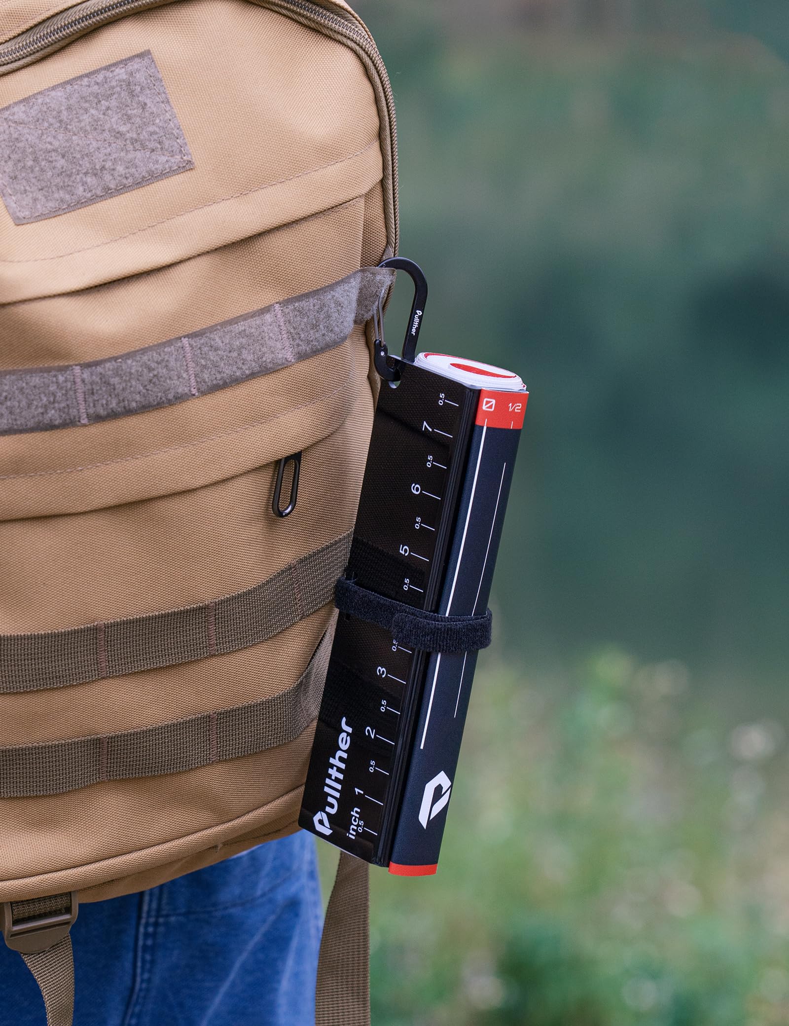 Waterproof fishing ruler with roll-up design for compact storage