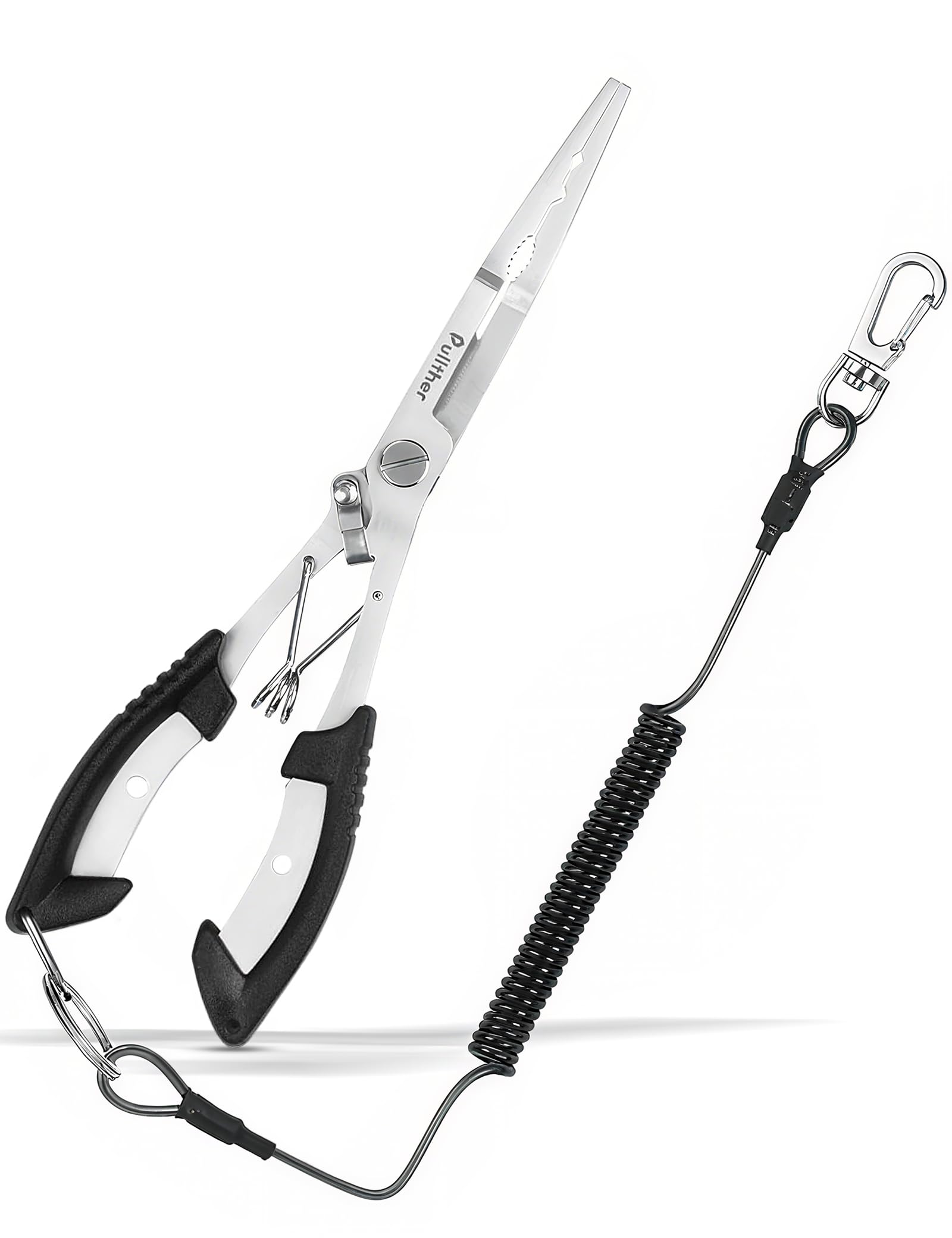 Pullther fishing needle nose pliers with stainless steel 2CR13 and lanyard