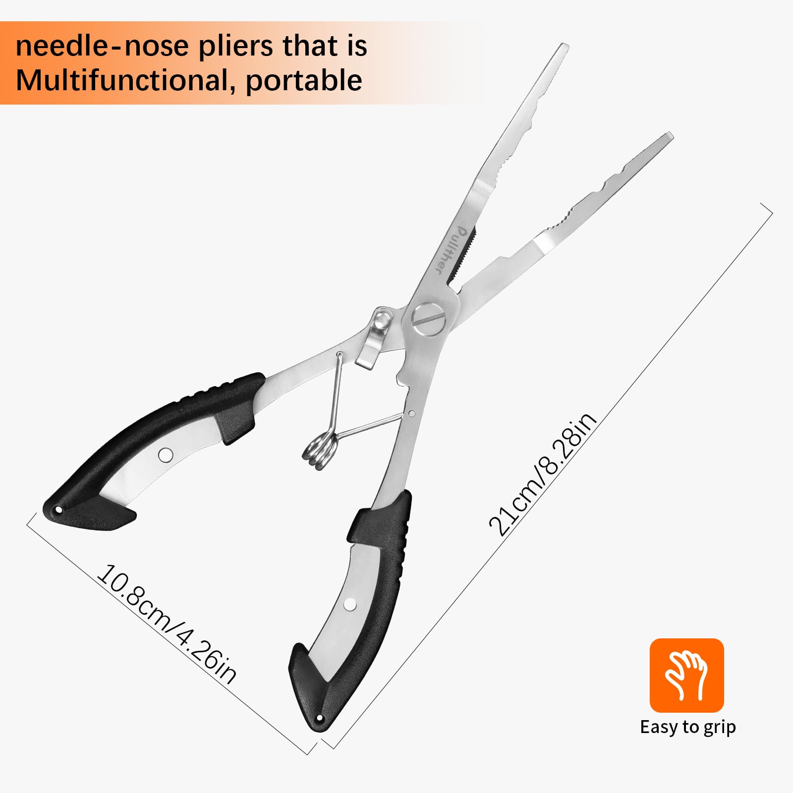 Close-up of hook remover tip and needle-nose design