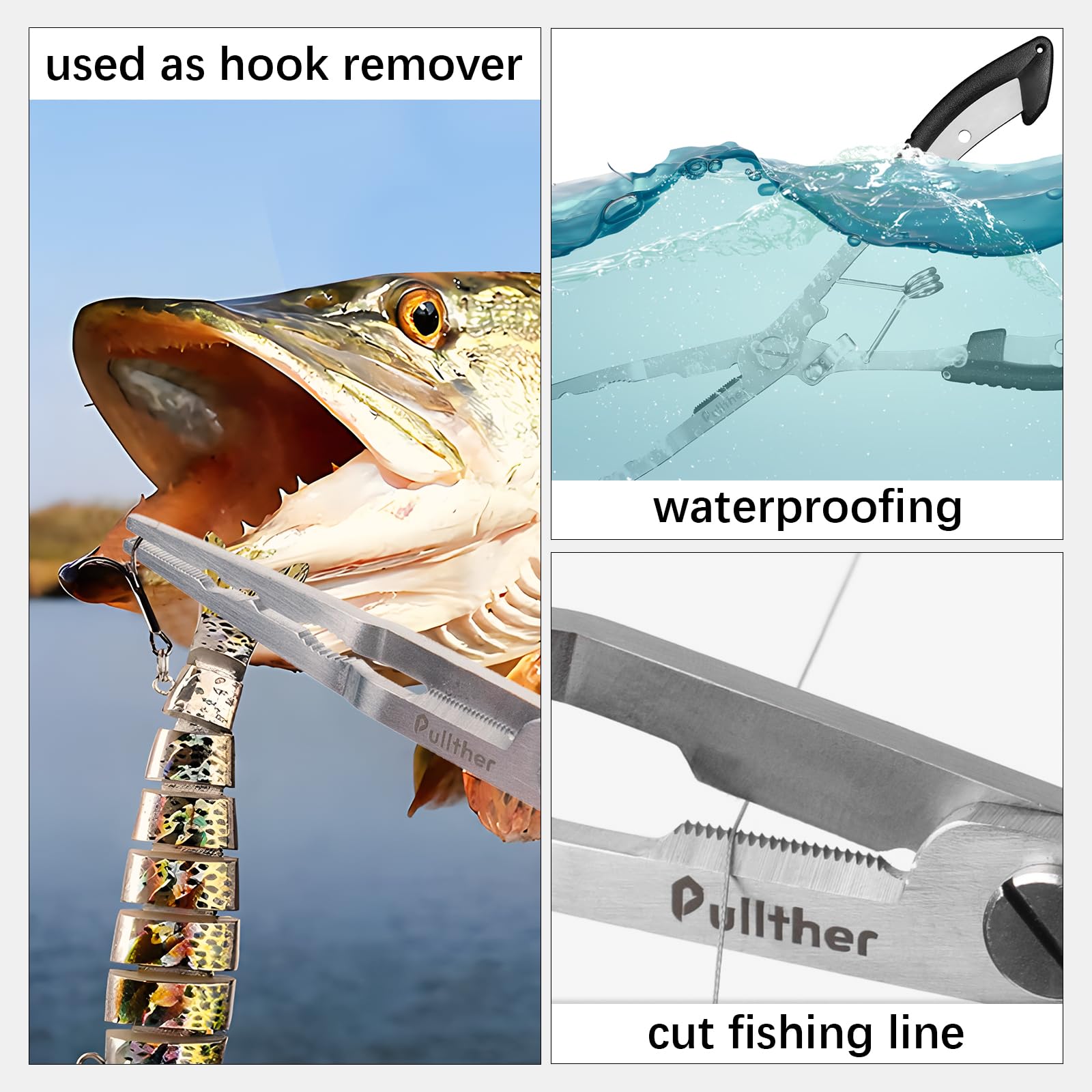 Pliers performing deep throat hook removal on a fish