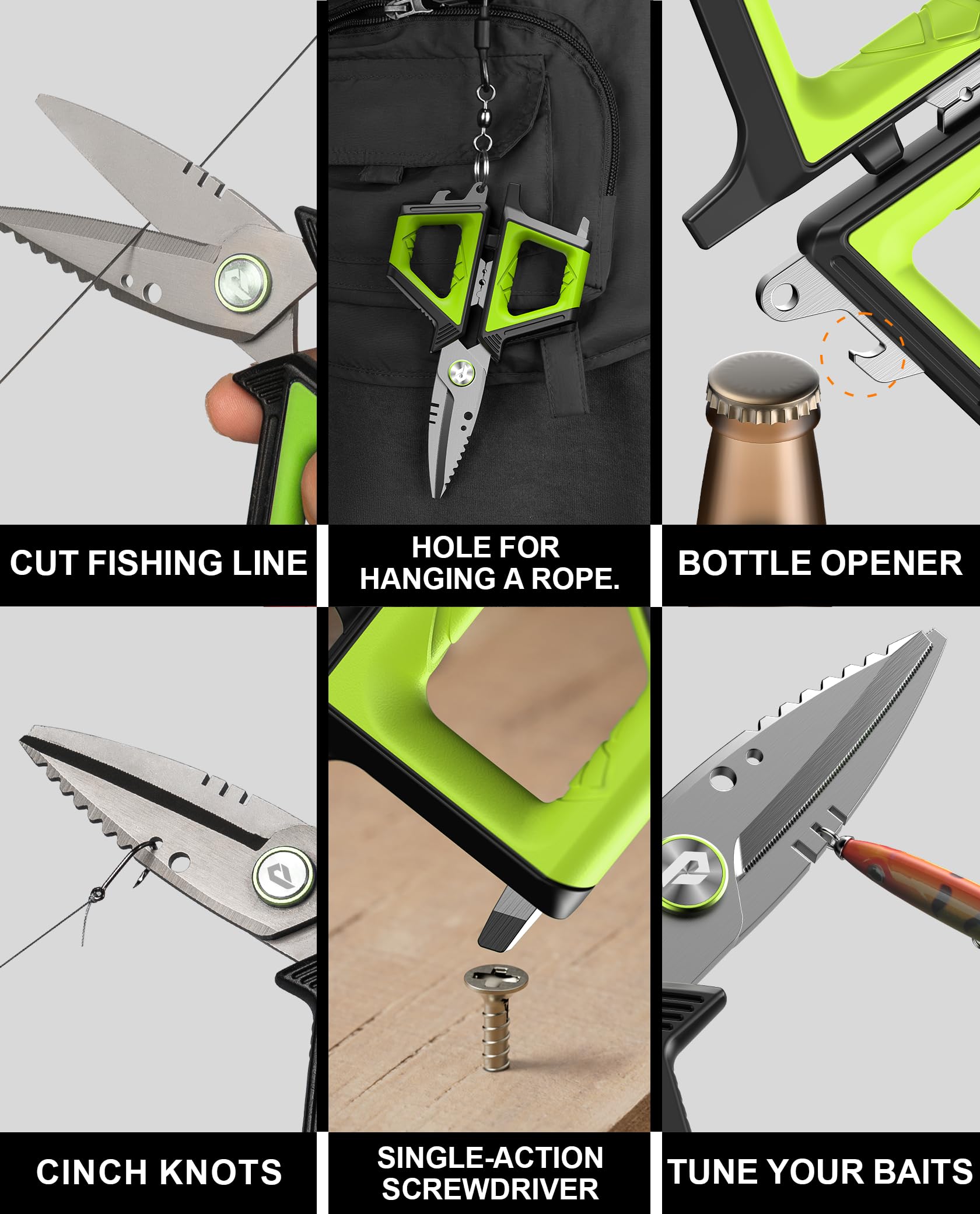 Pullther multifunction fishing tool for knotting and bait tuning
