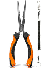 Pullther Needle Nose Pliers 9.4 inch saltwater pliers with long handles for deep hook removal