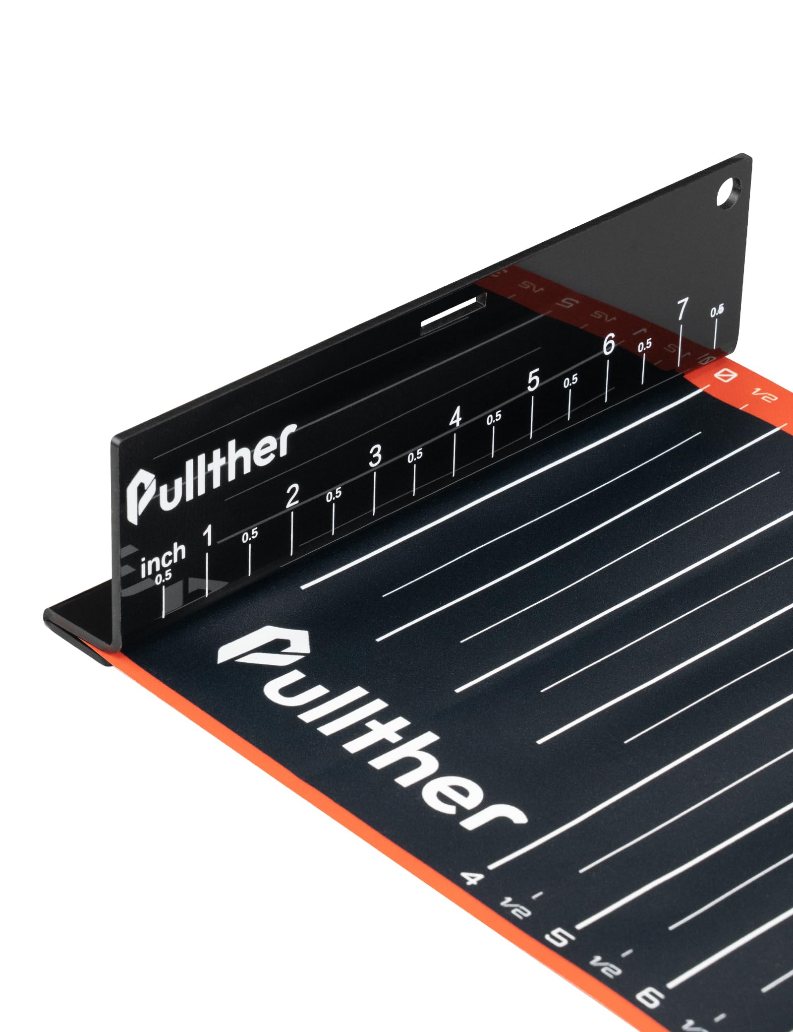 Ruler rolled up for compact storage