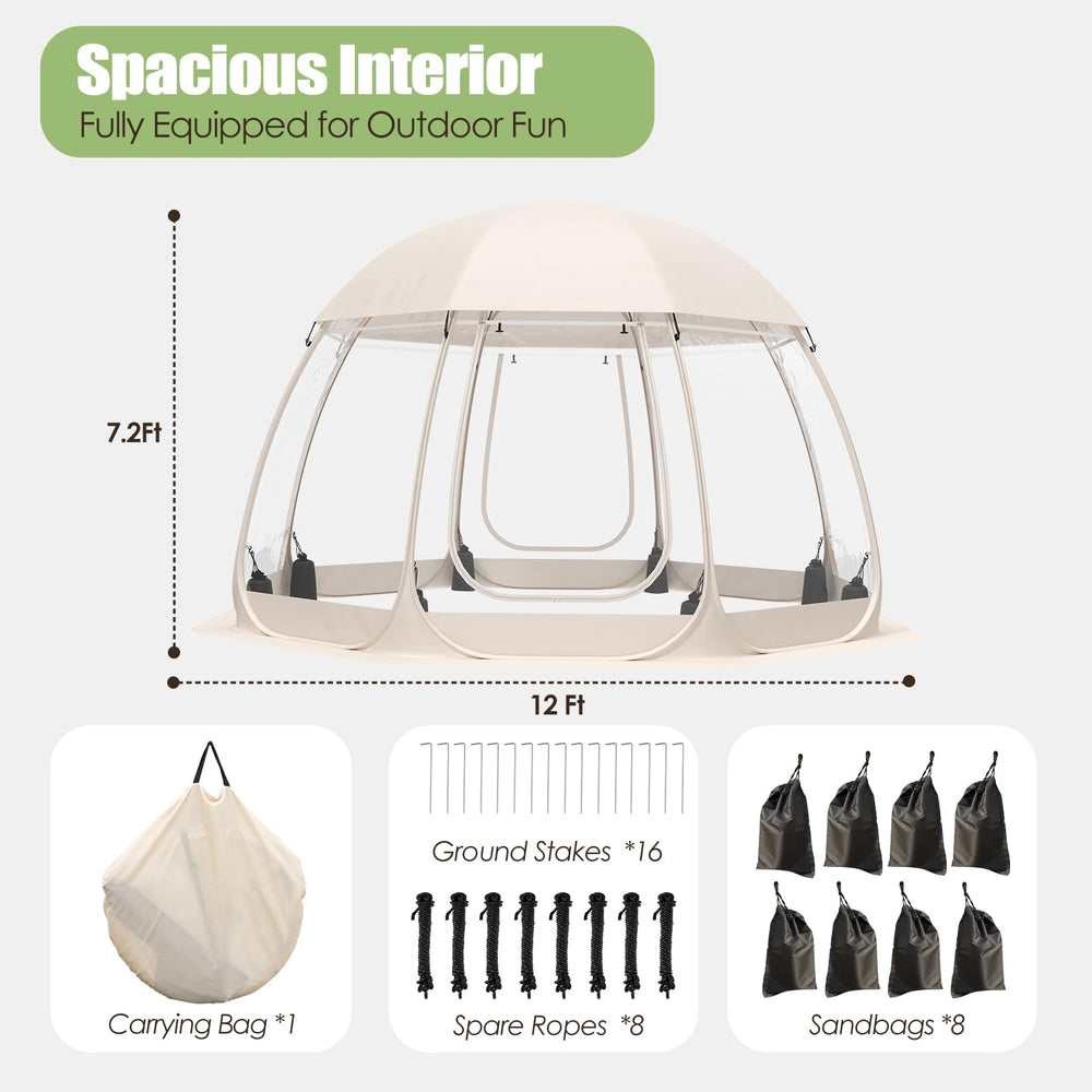 PulseFay octagon frame provides stable, sturdy construction.