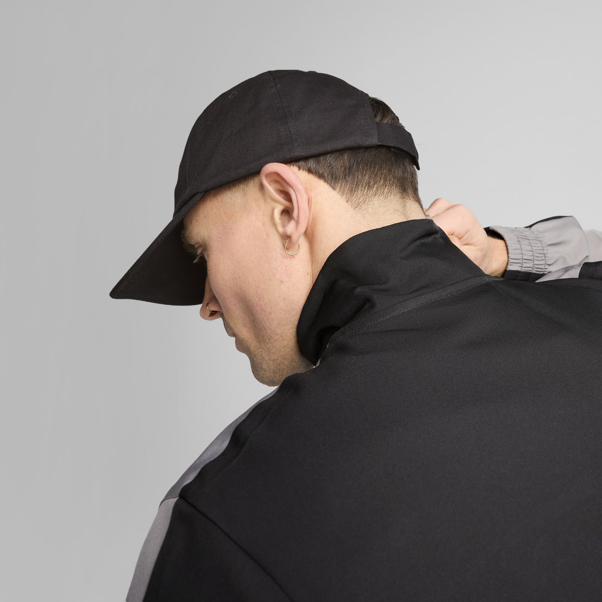 Puma ESS No.1 Logo BB Cap stitching closeup emphasizes durable build and premium detail