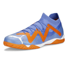 PUMA Future Match IT blue glimmer heel view highlighting stability at the back
