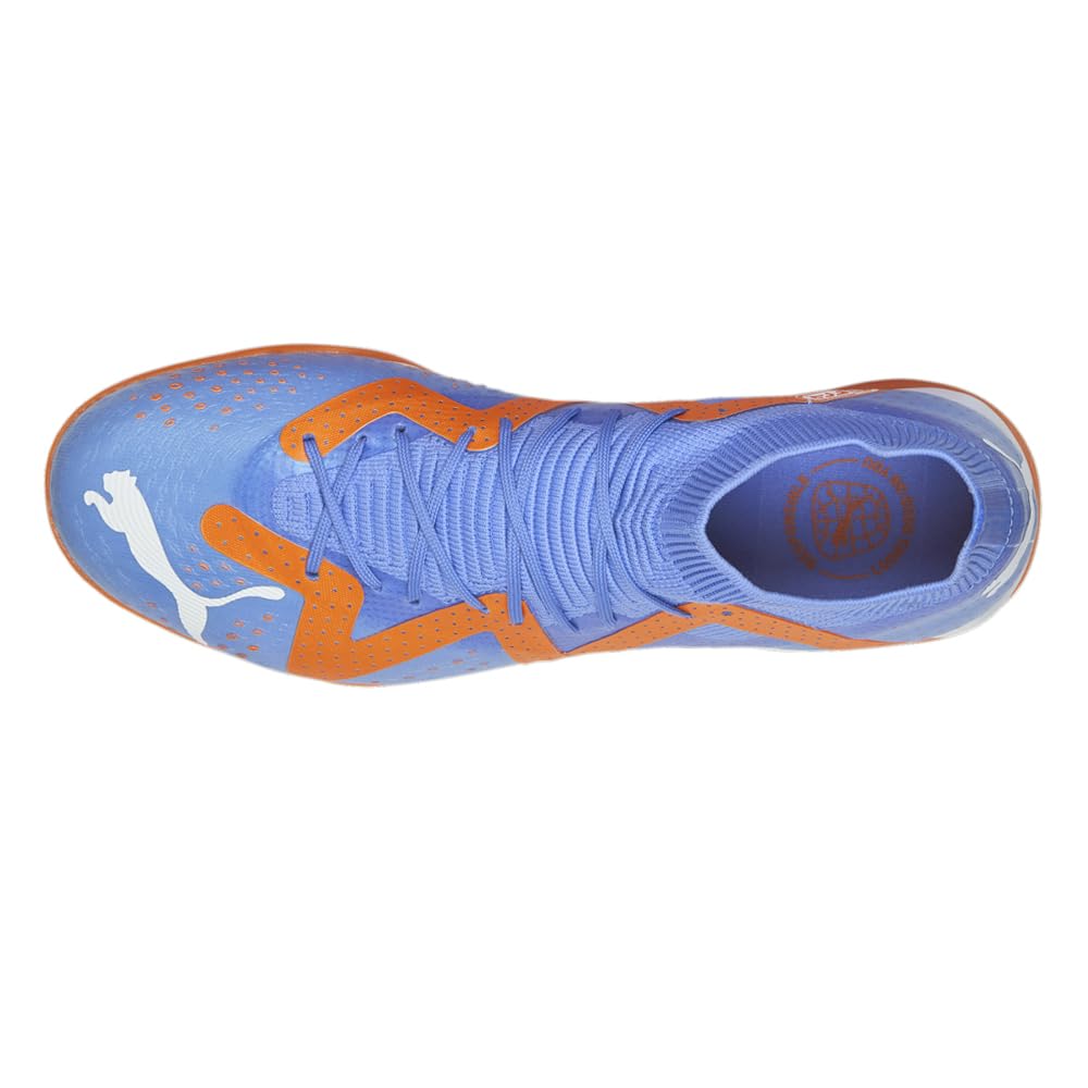 PUMA Future Match IT blue glimmer side profile emphasizing flexible forefoot