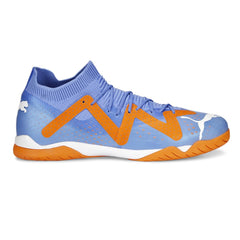 PUMA Future Match IT blue glimmer upper close showing molded TPU for snug fit