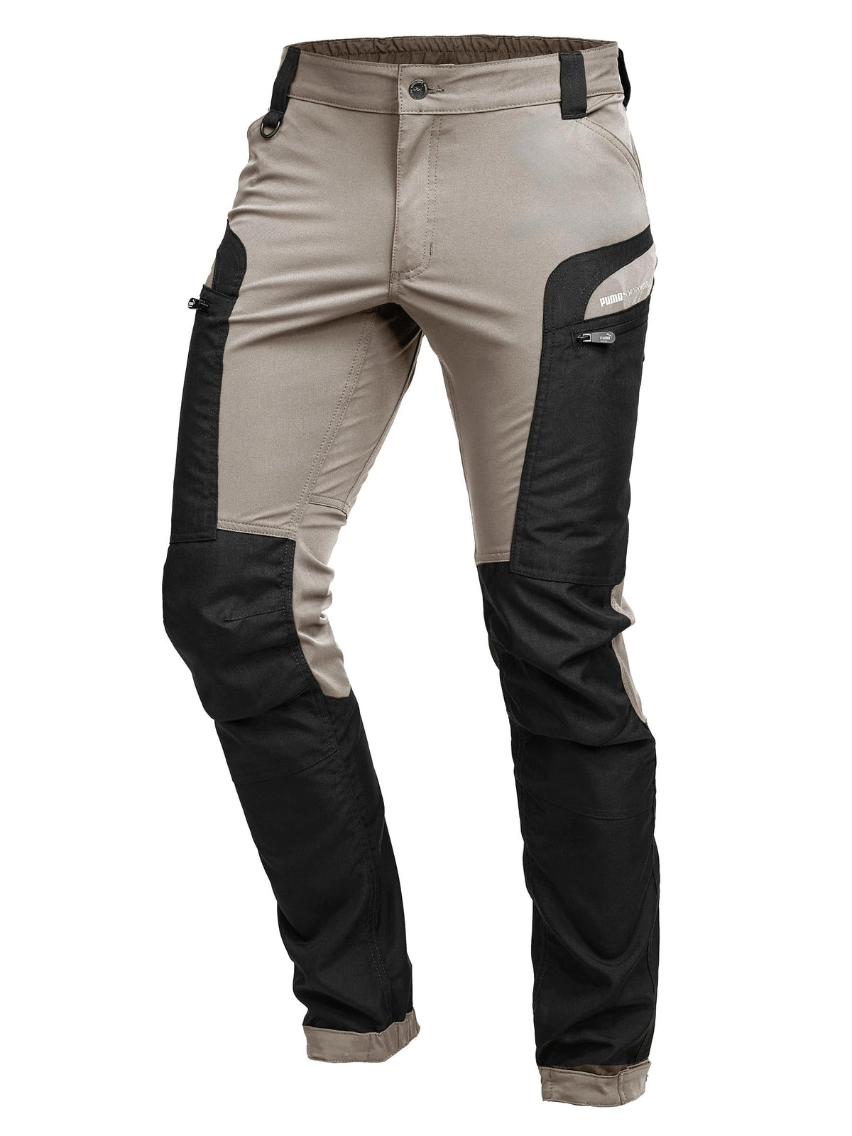 PUMA Workwear ProOne Adventure pants desert brown front view for rugged outdoor use