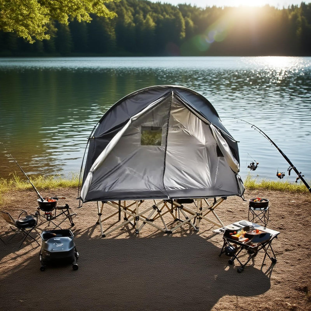 Pumbba cot tent compact dimensions for easy transport and storage