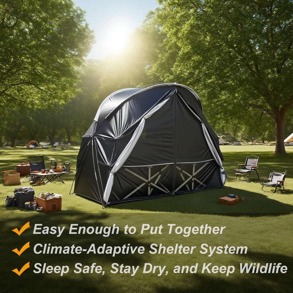 Pumbba cot tent IPX4 waterproof fabric keeps interior dry