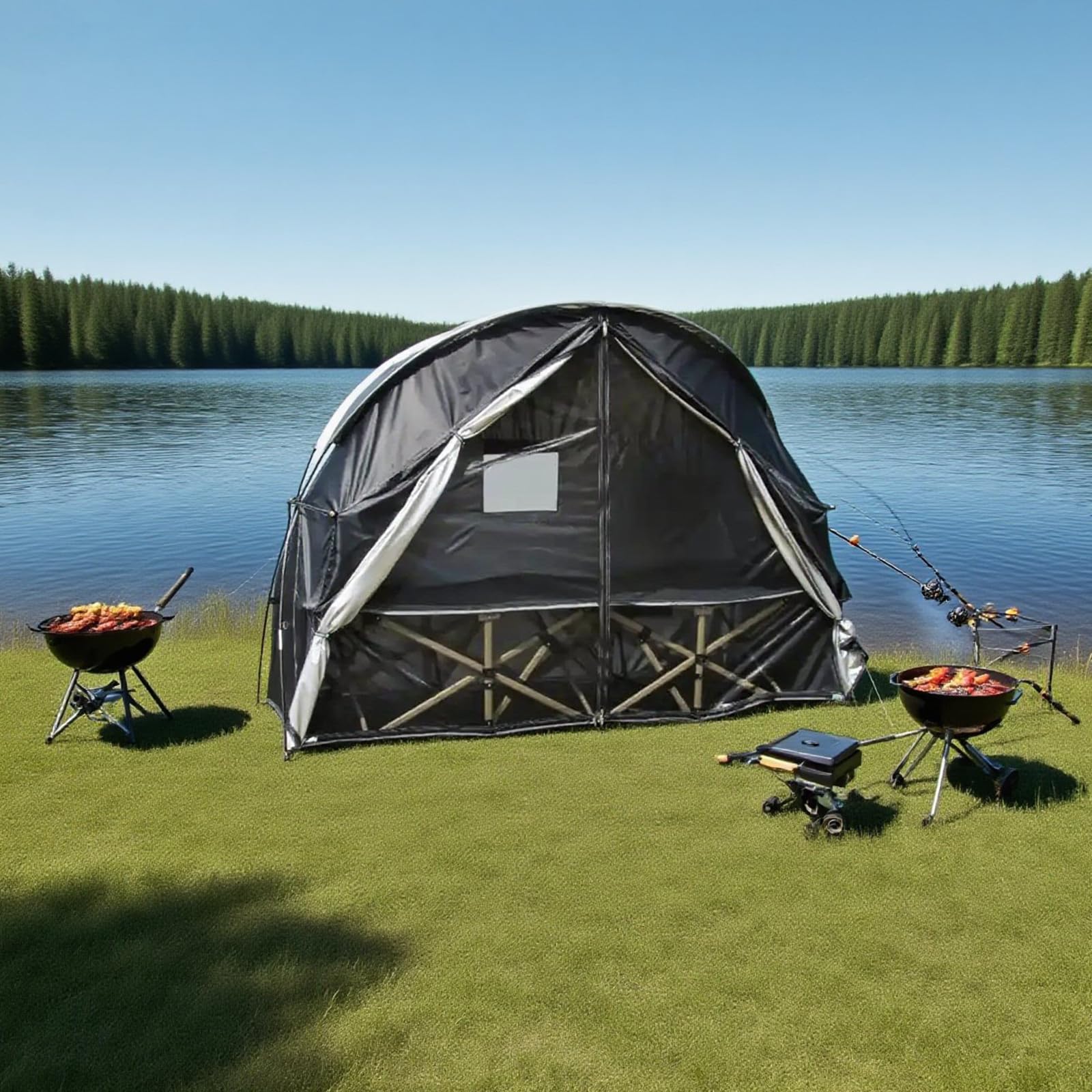 Pumbba cot tent snow-load capability supports light snowfall without deformation