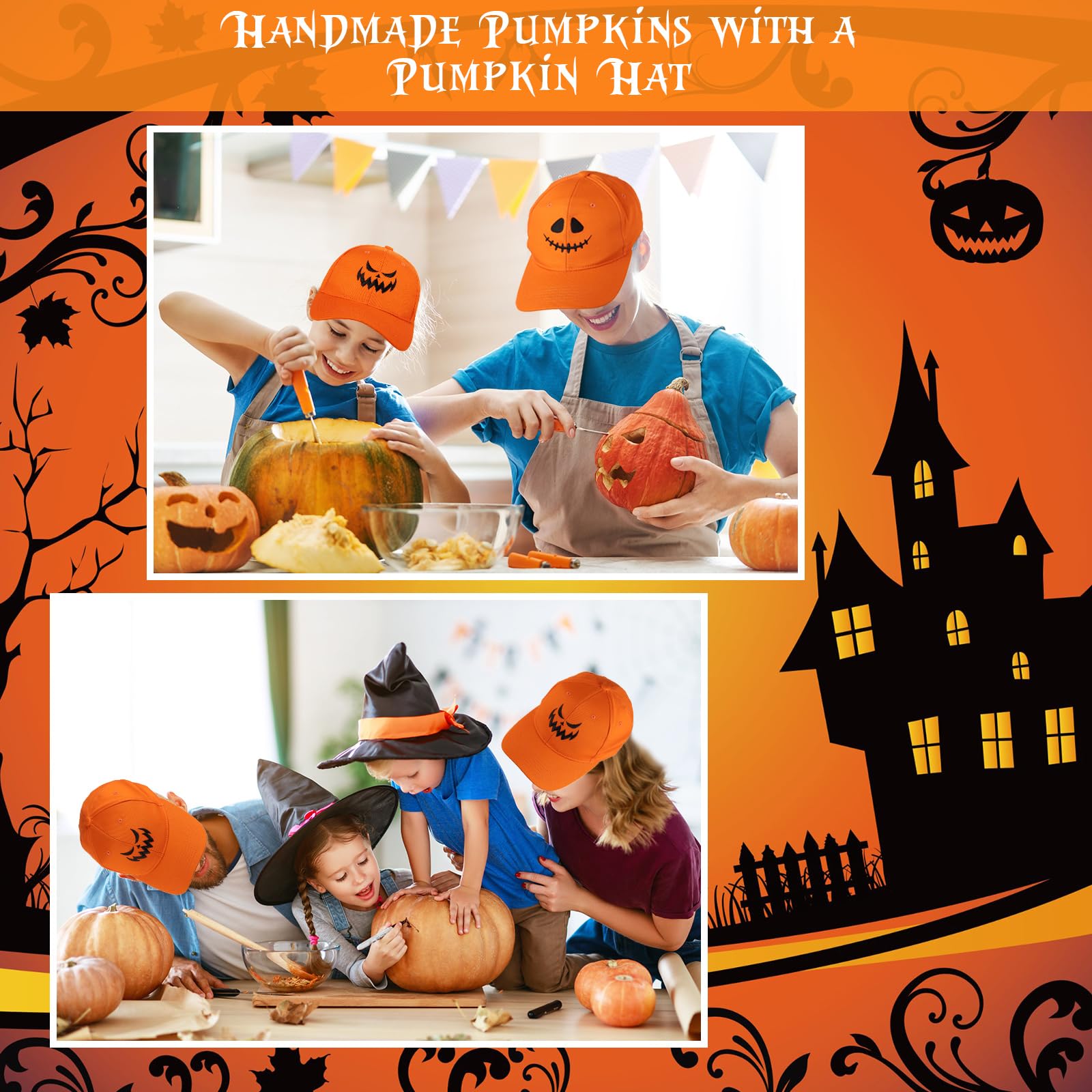 Adjustable back closure on pumpkin cap - size 51-60 cm
