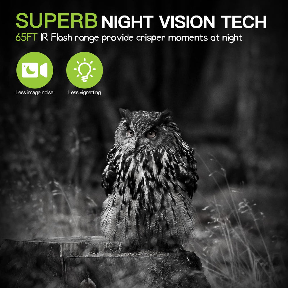 Punvoe trail camera night vision with 850nm LEDs for nocturnal footage