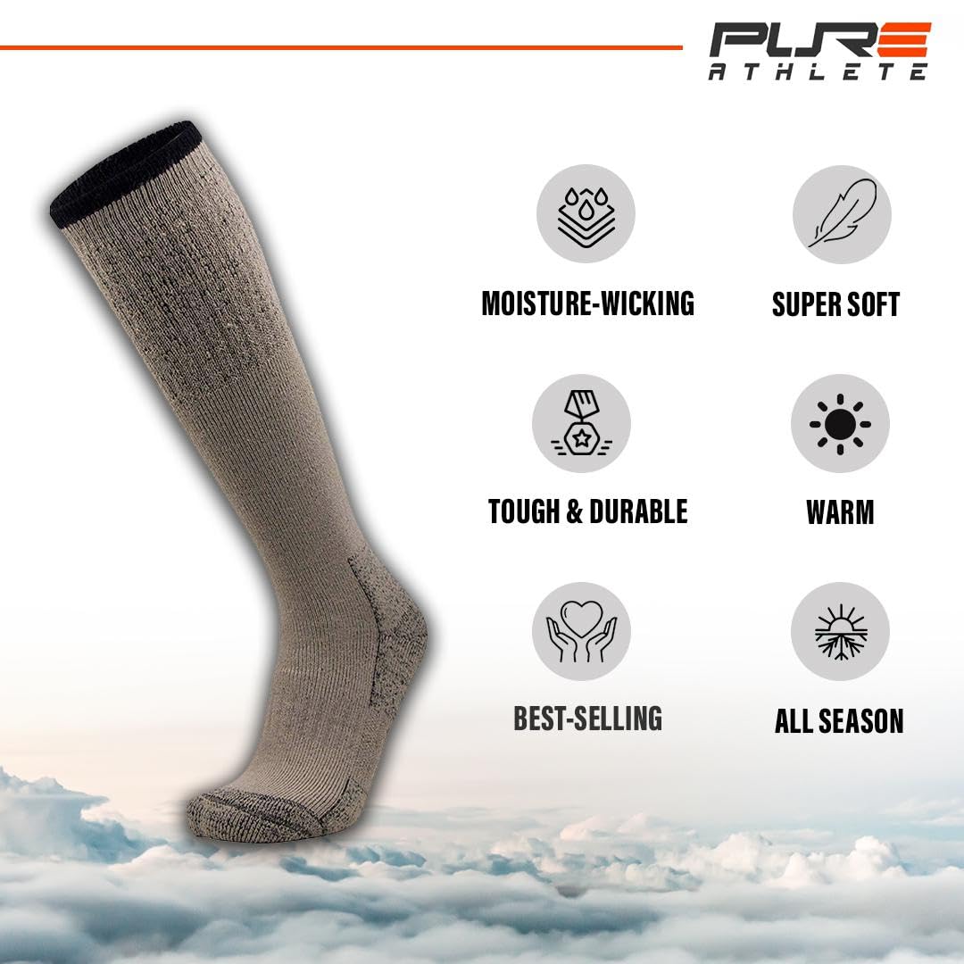 Pure Compression heavy work boot socks cuff close-up, secure boot-fit