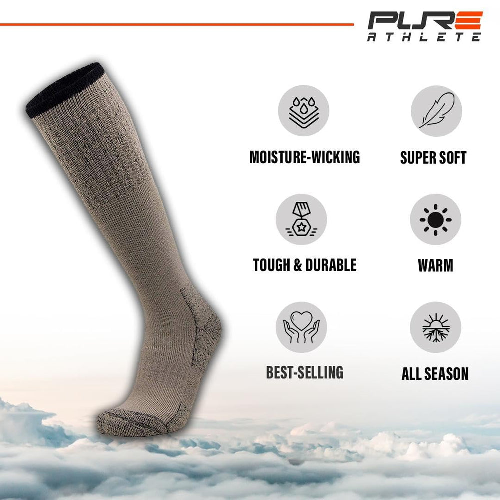 Pure Compression heavy work boot socks cuff close-up, secure boot-fit