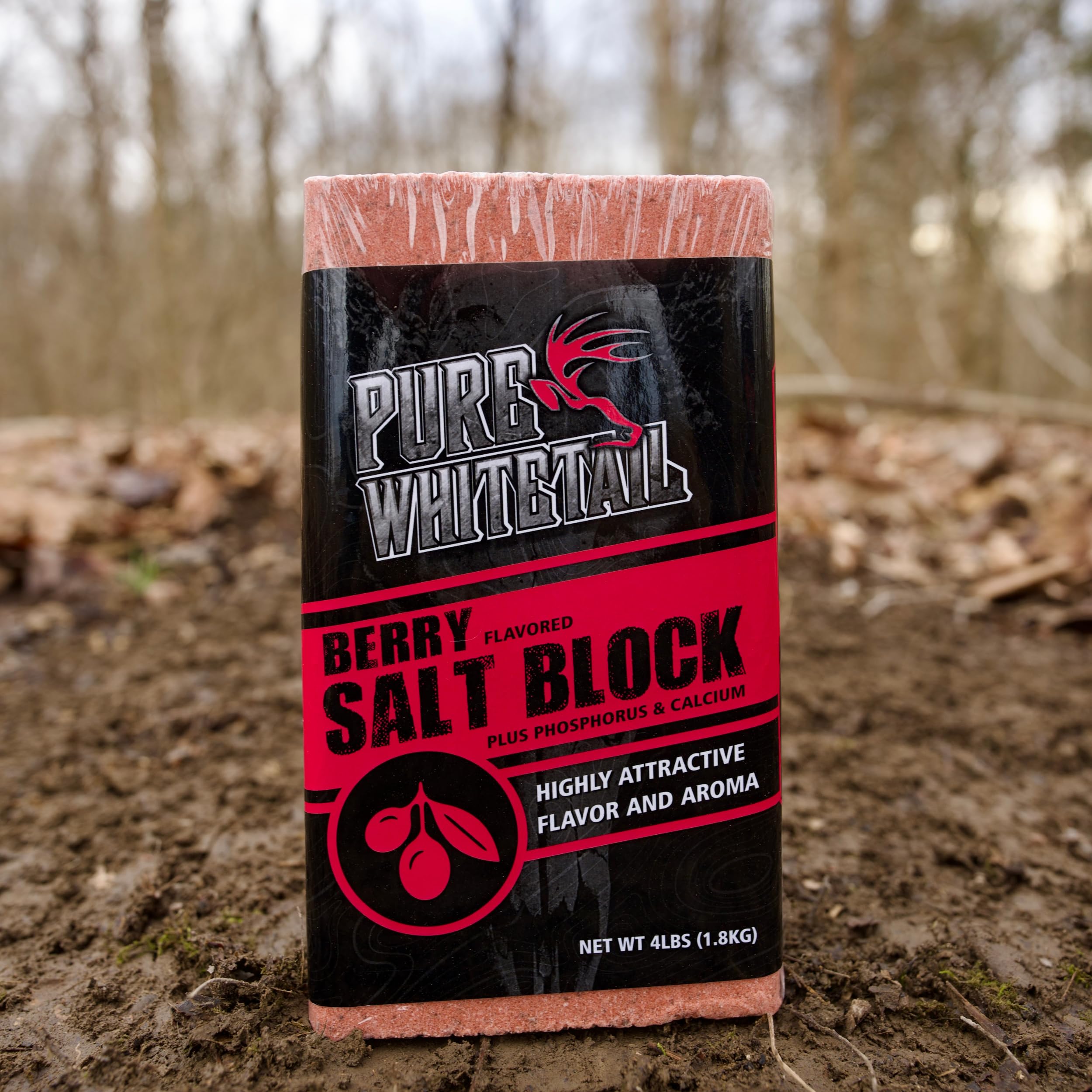 Backyard deer feeding with Pure Whitetail Berry Salt Block